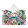 (24cm)Diamond Art Tissue Box DIY PU Napkin Cover for Home Decoration(Butterfly)