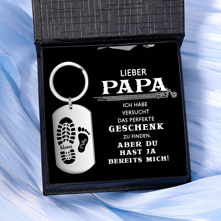 Kettenmachen Personalisierbare 2 Namen Papa Schuh Schlüsselanhänger für Vater