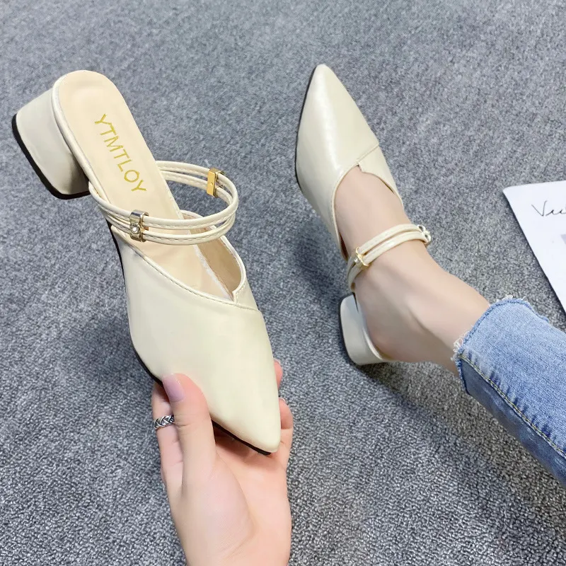 Breakj Breakj And Cool Slippers Women's Summer 2025 Bag Head Half Slippers Korean Version Of The Inside And Outside Two High And Women's Shoes Super High