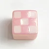 100PCS Lovely Flashing Painting Square Plaid Dice DIY Beads