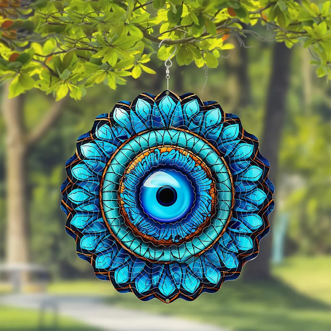 Mandalas Hanging Wind Spinner 360 Degree Rotating 3D Garden Wind Spinners 10-Inch Hanging Wind Catcher Art Gift for Home Garden Halloween Christmas (05)