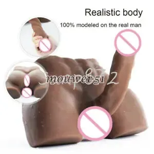 Realistic Huge Dildo Silicone Male Half Body Sex Dolls Penis Vagina  Masturbator