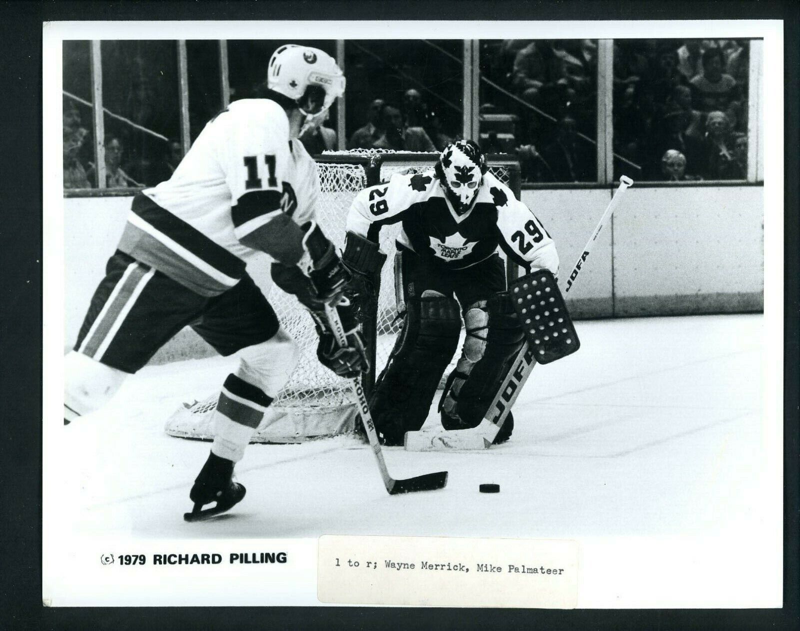 Mike Palmateer & Wayne Merrick 1979 Press Photo Poster painting Toronto Maple Leafs vs Islanders