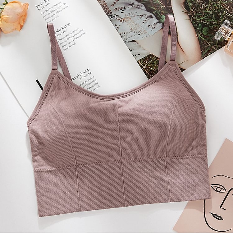 Seamless Sports Crop Top Adjusted Simple Basic Tube Top Solid Sexy Underwear Women Gather No Steel Ring Beauty Backthin Bralette