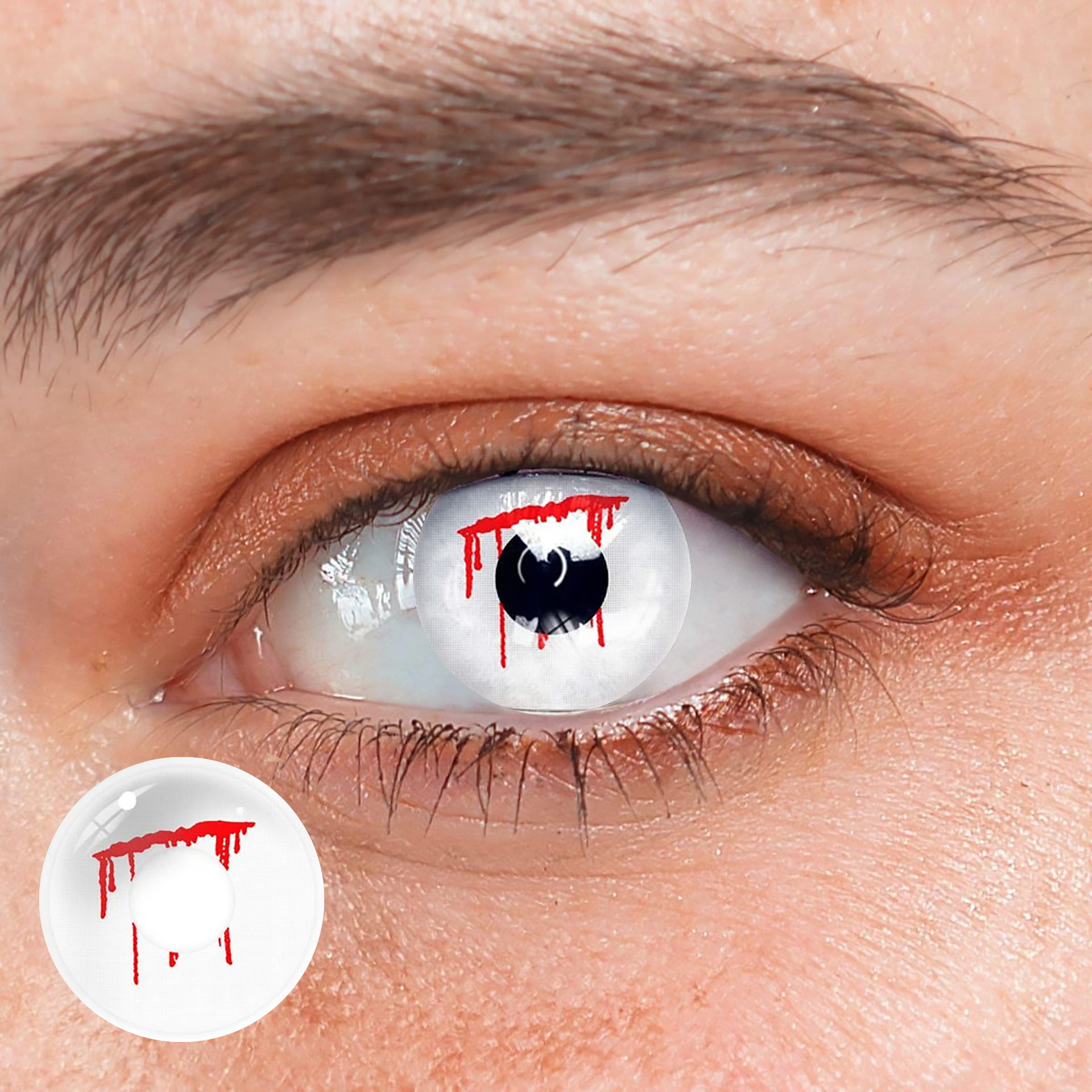 Halloween Trauma White slit Coloured Contact Lenses