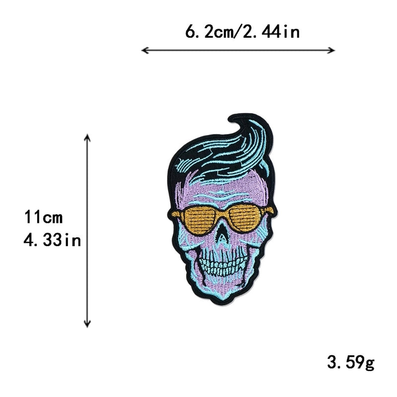 5 Pieces Factory In Stock Halloween Skull Finger Middle Finger Playing Card Clothing Accessories Embroidery Cloth Patch Patch