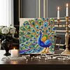 Framed Diamond Painting - Special Shaped - Peacock (25x25cm)
