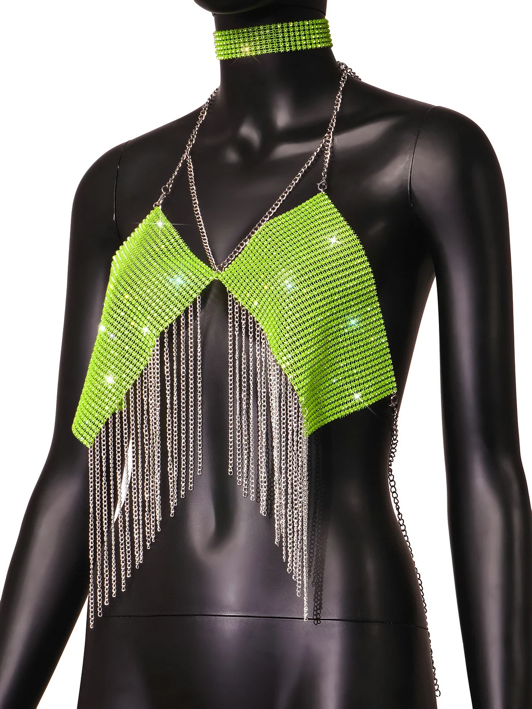 Uveng Uveng Type Sequins Slim Short Money Inside The Sling Type Anti-Light Black Small Vest DYJ2048