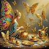 (Multi-Style)Elegant Butterfly Girl-Partial Special Shaped Diamond Painting 30*30cm