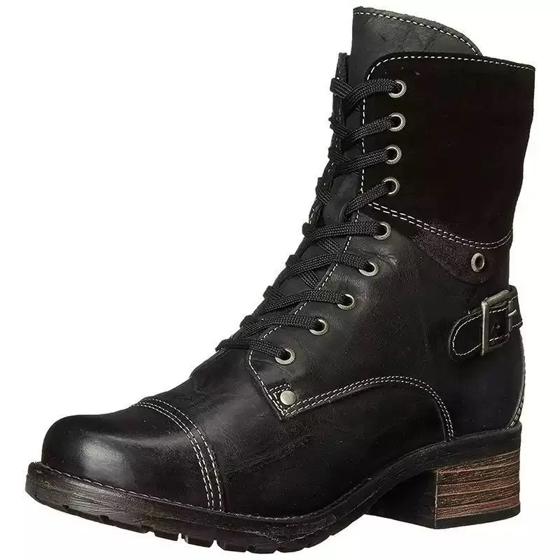 Yyvonne Women's Boots 202 Autumn And Winter Side With The Middle And Wearing Low-Heeling Boots 41-43 British Wind Martin Boots