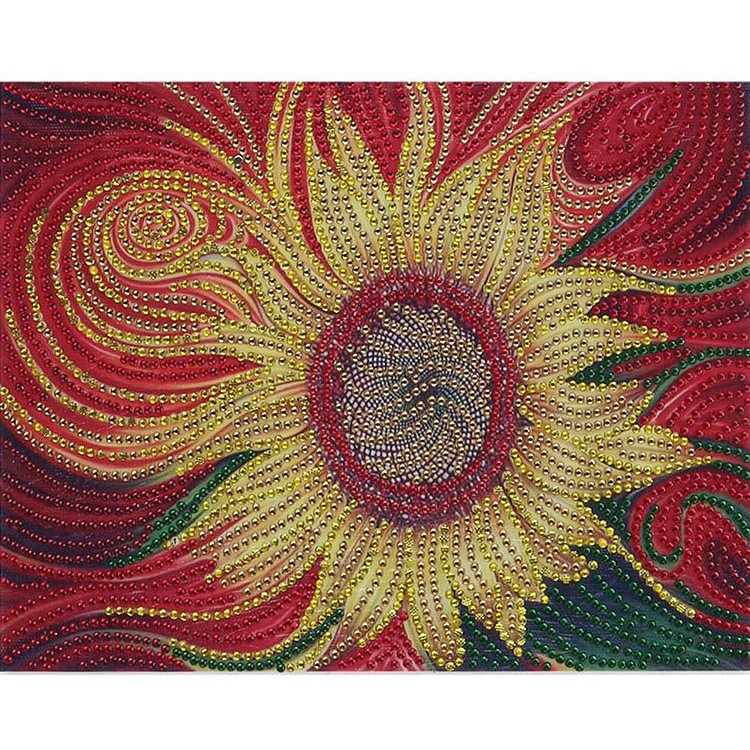 30*25cm Special Shaped Diamond Painting Sunflower