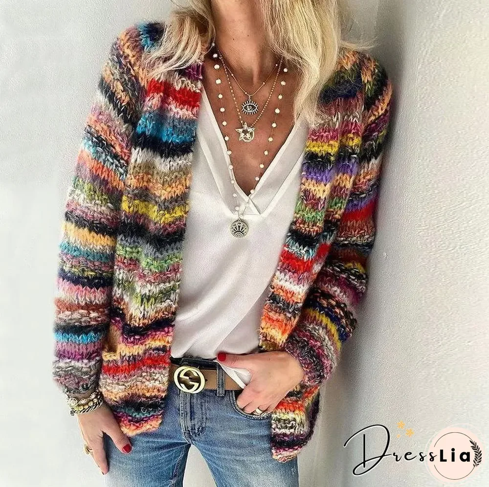 Sweater Knit Cardigan Thin Coat Loose Coat Female