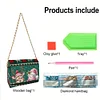 (US Local)DIY Knitted Diamond Art Wooden Coin Pouch with Chain 5D Diamond Painting Purse