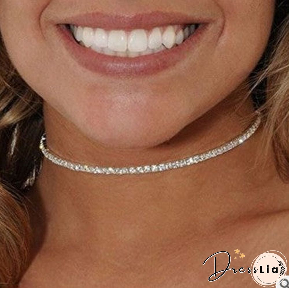 Silver Diamond Pendant Necklace Layered Long Necklace Pearl Choker
