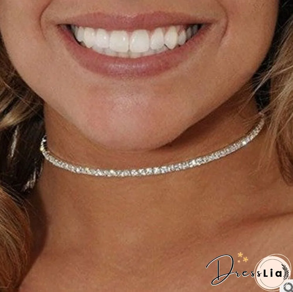 Silver Diamond Pendant Necklace Layered Long Necklace Pearl Choker