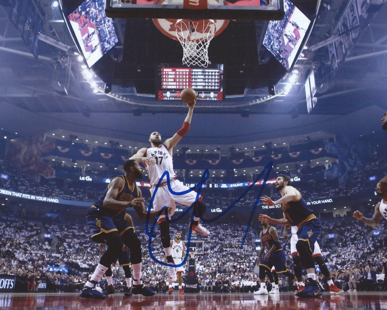 Jonas Valanciunas Signed 8x10 Photo Poster painting Toronto Raptors Autographed COA B