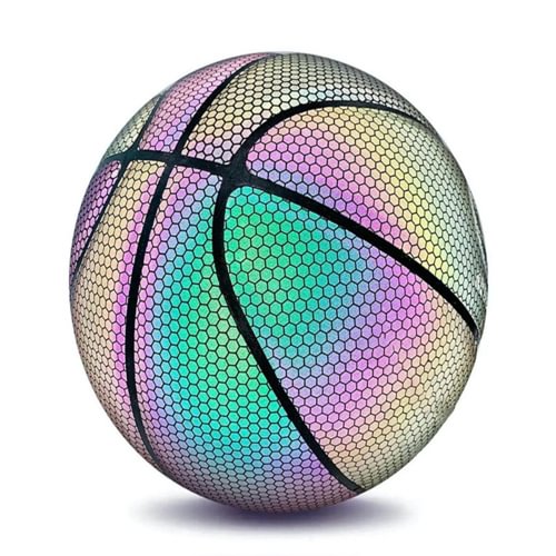 Holographic Reflective Glowing Basketball Composite Leather Indoor And Outdoor Evening Play
