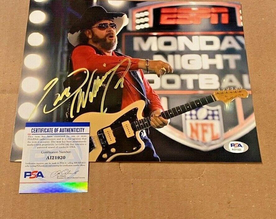 HANK WILLIAMS JR SIGNED MONDAY NIGHT FOOTBALL 8X10 Photo Poster painting PSA/DNA CERTIFIED