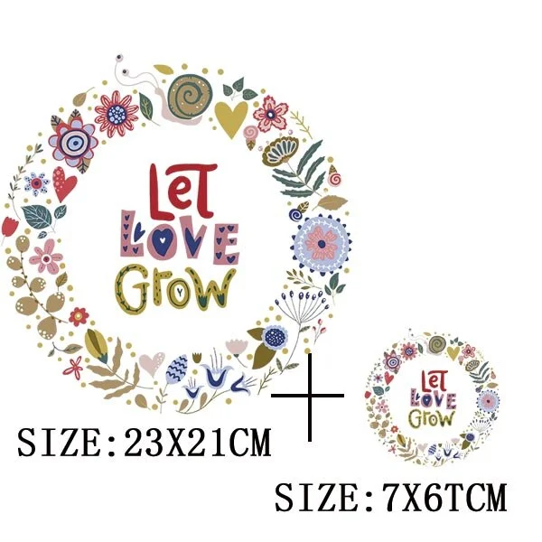 Beautiful Flowers Thermal Sticker On T-shirt DIY Washable Patches On Clothes Funny Design Iron On Transfer For Hoodies Bag Decor