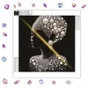 Pearl Headwrap Black Lady Special Shaped 5D DIY Partial Drill Diamond Art Kit 30x30cm Diamonds Dots Gem Art Kits for Adults Home Decor