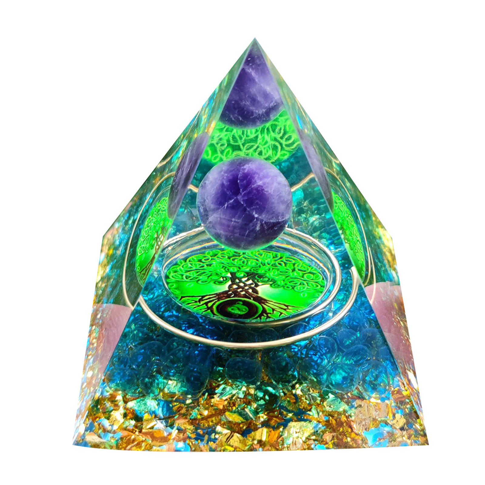 

6cm Natural Orgonite Pyramid Chakra, 501 Original