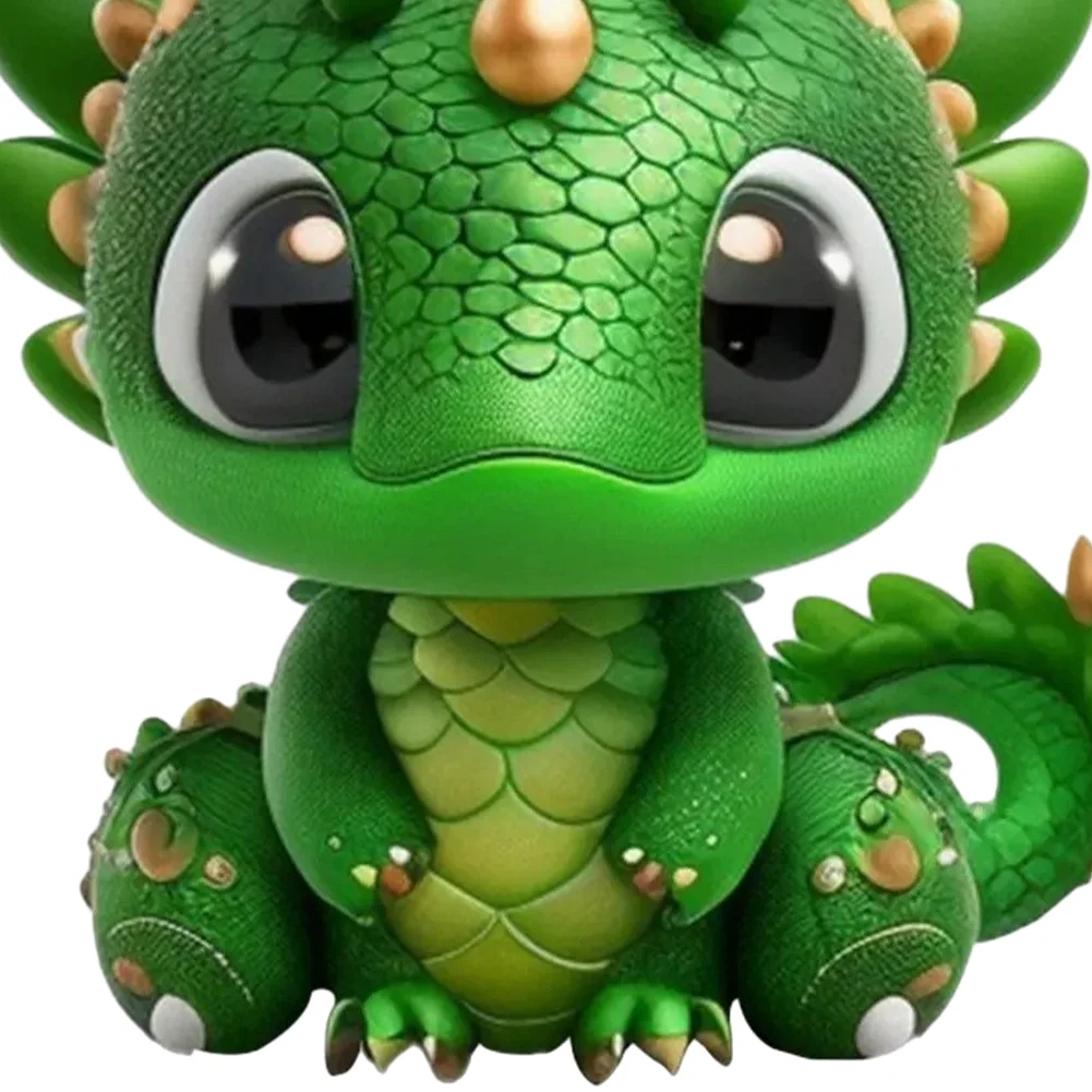 2 PCS Acrylic Cute Green Dragon 2D Flat Dinosaur Christmas Tree Car Decoration