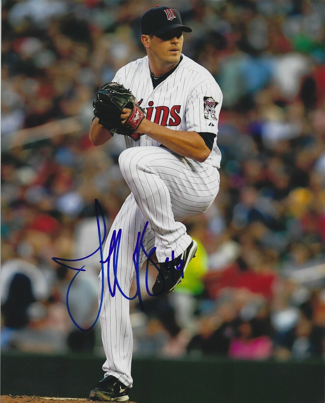 Signed 8x10 JEFF MANSHIP Minnestoa Twins Autographed Photo Poster painting - COA