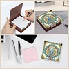 Wooden DIY Peacock Diamond Painting Kit Note Box with 160 Papers for Office Desk