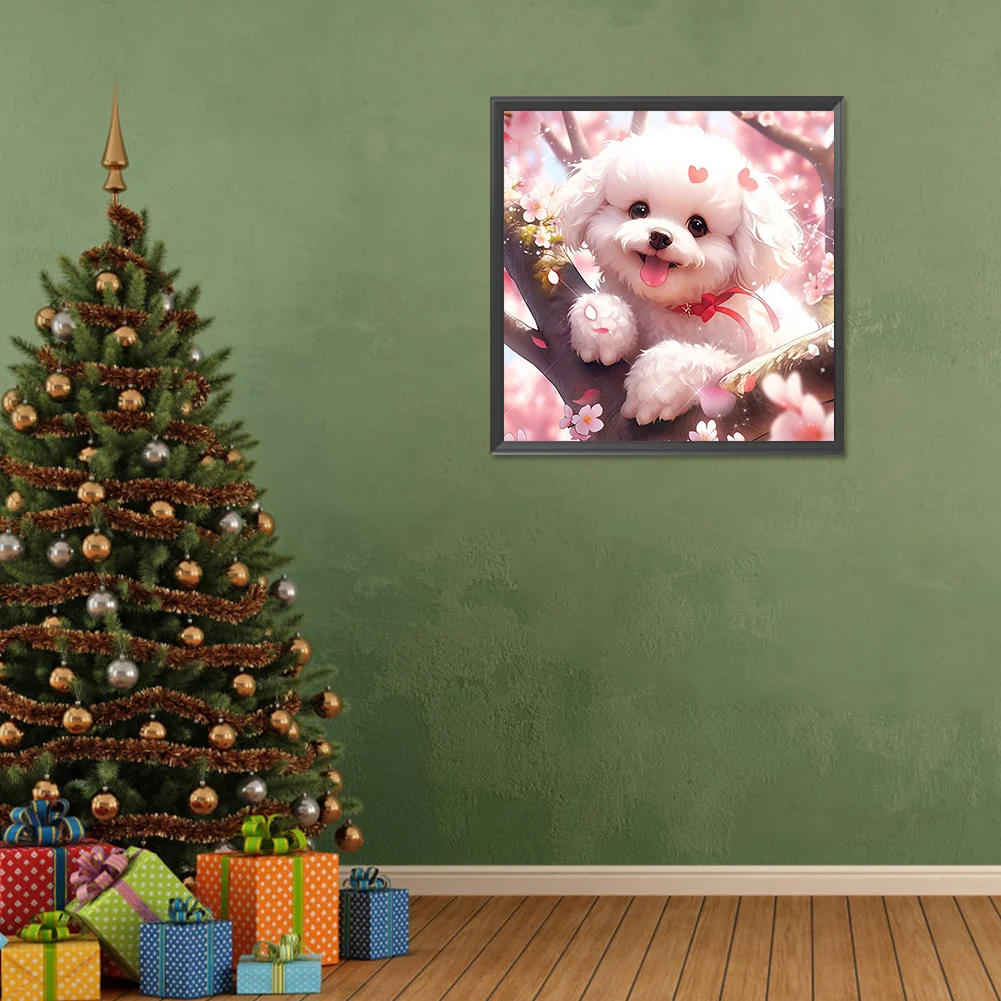 Diamond Painting - Full Round Drill - Flower Dog(Canvas|30*30cm)