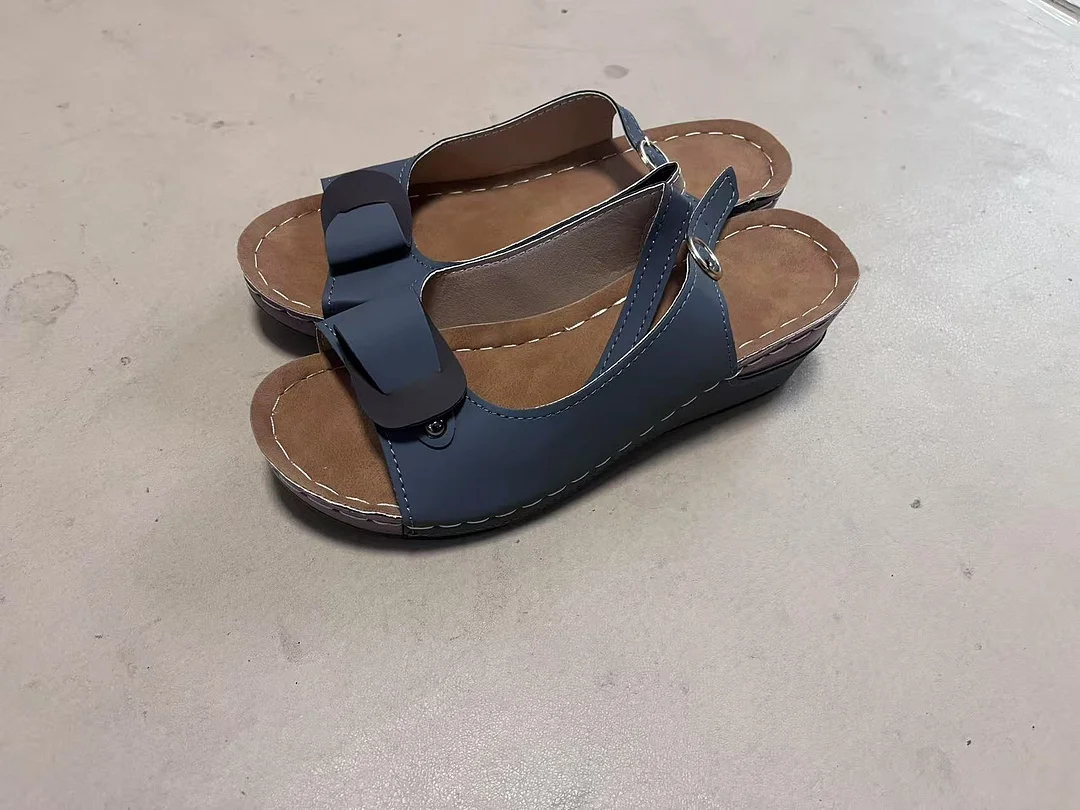 Yyvonne Summer New Women's Sandals Thick Bottom Slope Behind The Buckle Tide High-Heeled Sandals Women Large Shoes