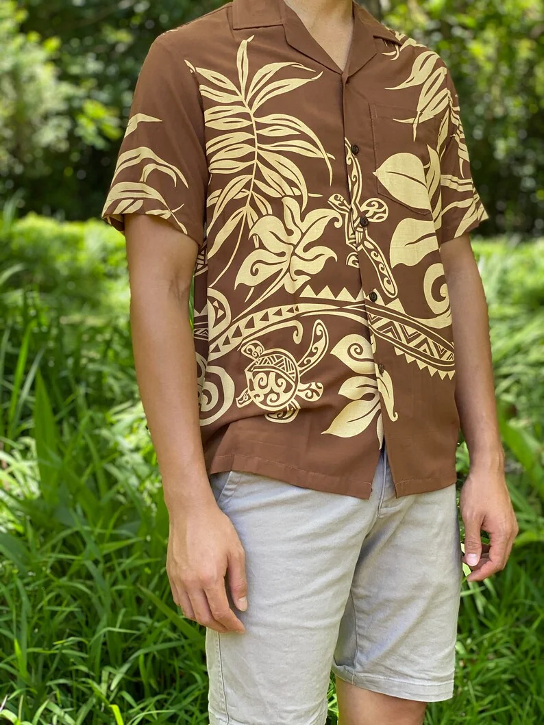Ferns Purple Hawaiian Aloha Shirt