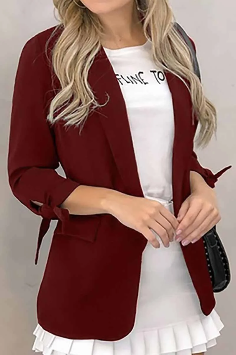 Women's Solid Color Blazer With Pocket