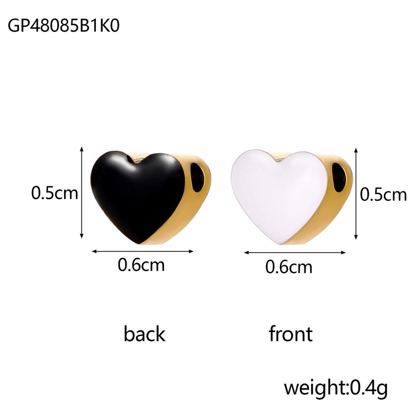 1 Piece 6 * 5mm Titanium Steel Heart Shape Polished Jewelry Accessories