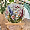 Flowers DIY Stamped Embroidery Kit with Embroidery Hoop Needlepoint Kit 30x30cm for Adults Beginners Craft Lovers Gift tapestrymarket