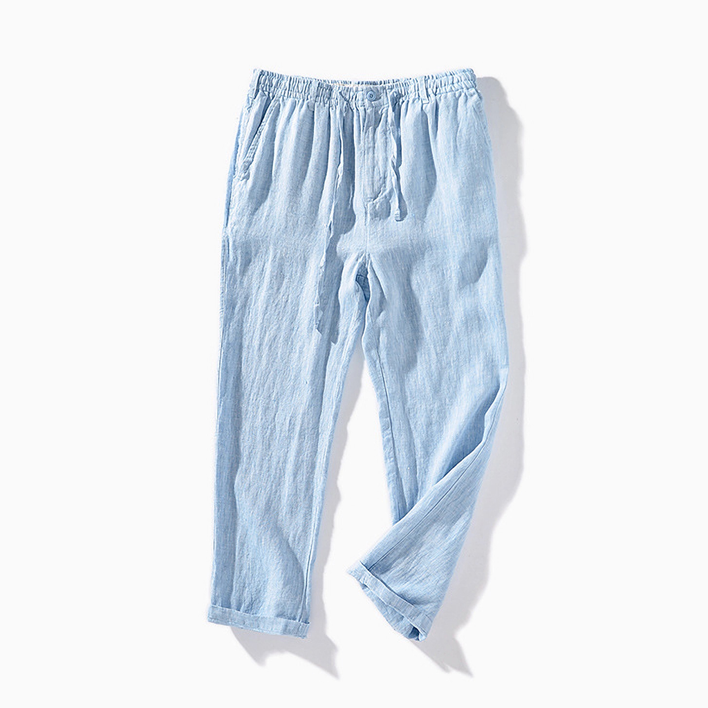 100% European Linen Men's Lightweight Pants REAL SILK LIFE