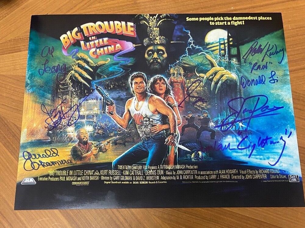 * BIG TROUBLE IN LITTLE CHINA * signed 11x14 Photo Poster painting *HONG, PAX, KWONG +5 * 2