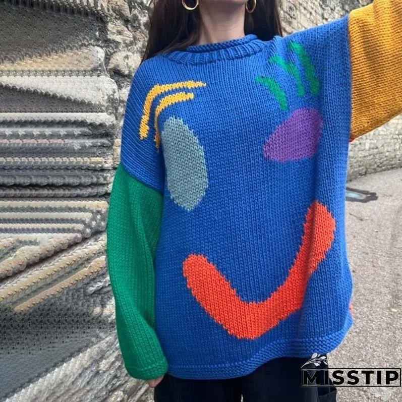 Smiley Casual Knit Sweater