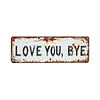 Love You Bye Vintage Floral Wall Plaque Street Sign for Home/Living Room/Bedroom