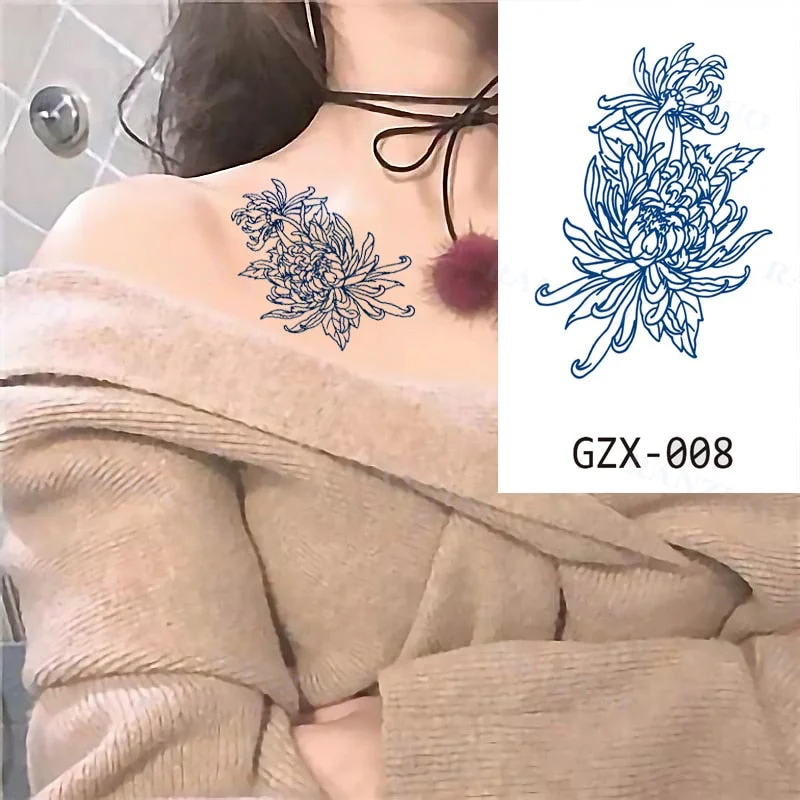 Waterproof Temporary Tattoos Stickers Temporary Tattoo for Women Men Fashion Art Tatoo Sticker Chest Stickers Neck Tattoo Fake