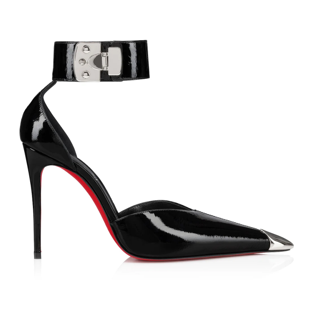 105mm Women's Pointed stilettos High Heels Red Bottom Shoes Genuine Leather-MERUMOTE