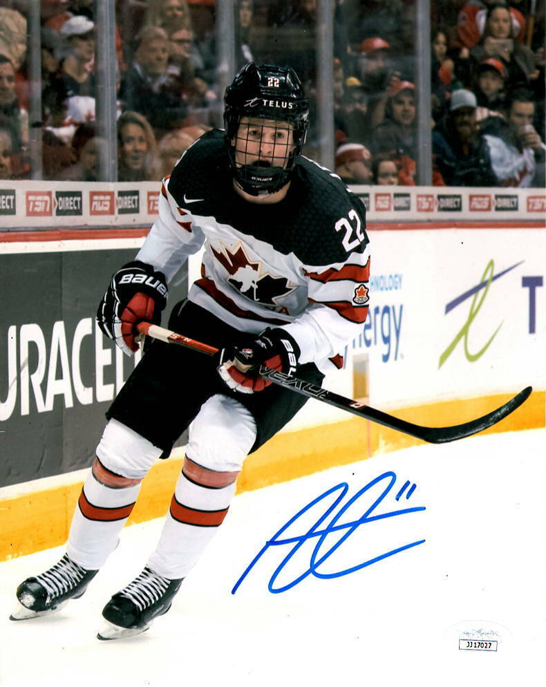 Team Canada Alexis Lafreniere Signed Autographed 8x10 IIHF Photo Poster painting JSA COA #17