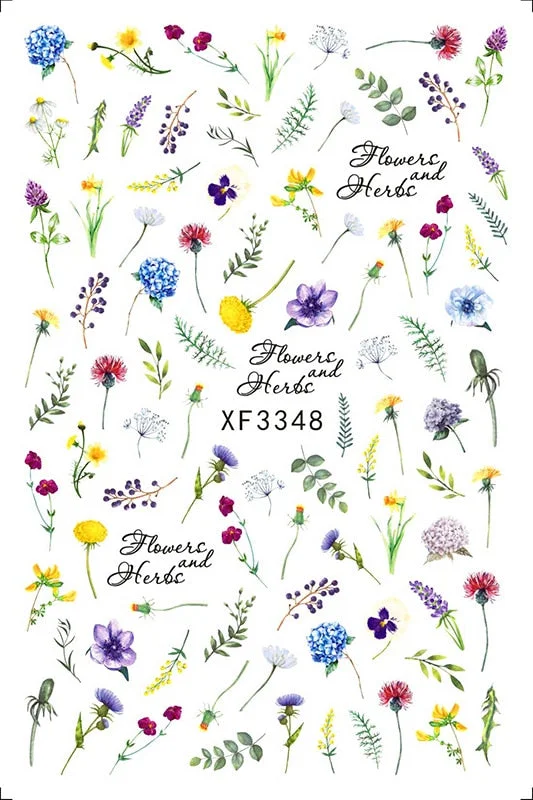 Popular Daisy Nail Sticker for Design Decoration Sunflower Nail Art Decals Adhesive Himawari Sticker for Nail Manicure Design