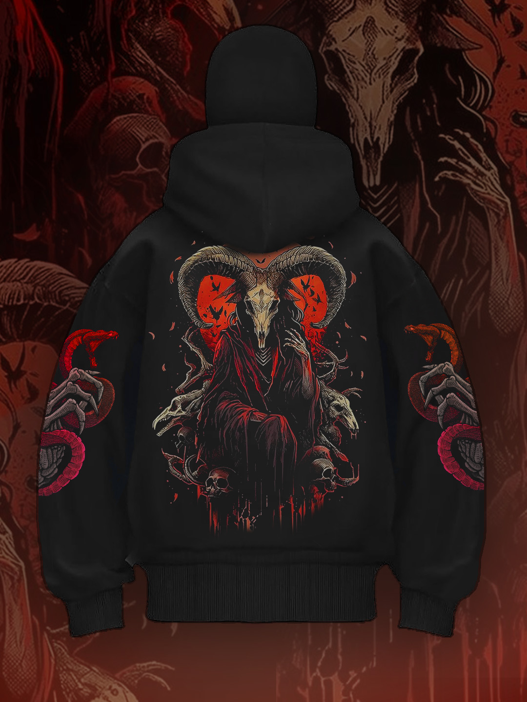 Shoptechwear Art Satanic Devil Goat Mystical Power Oversized Men's Balaclava Hoodie
