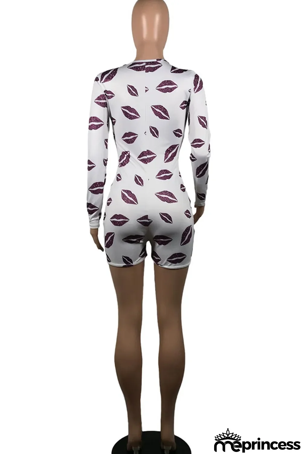 Yellow Sexy Print Polyester Long Sleeve V Neck Jumpsuits