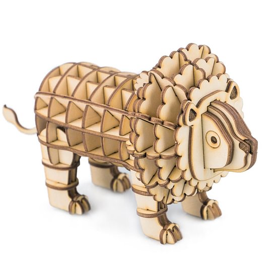  Robotime Online [Only Ship To U.S.] Rolife Lion TG205 Wild Animals 3D Wooden Puzzle