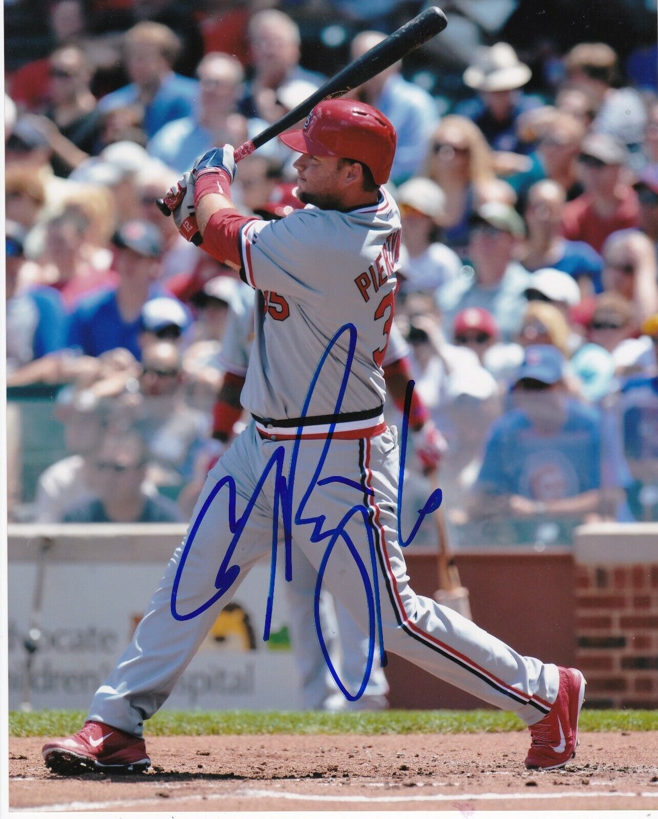 A.J. PIERZYNSKI ST. LOUIS CARDINALS ACTION SIGNED 8x10