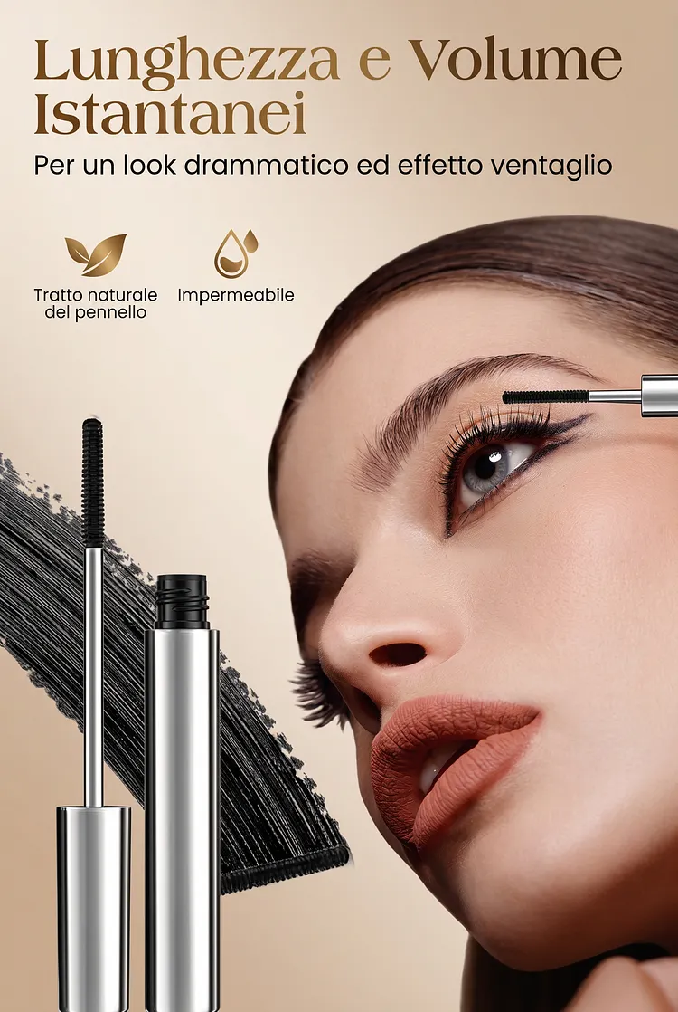 Mascara waterproof incurvante e allungante