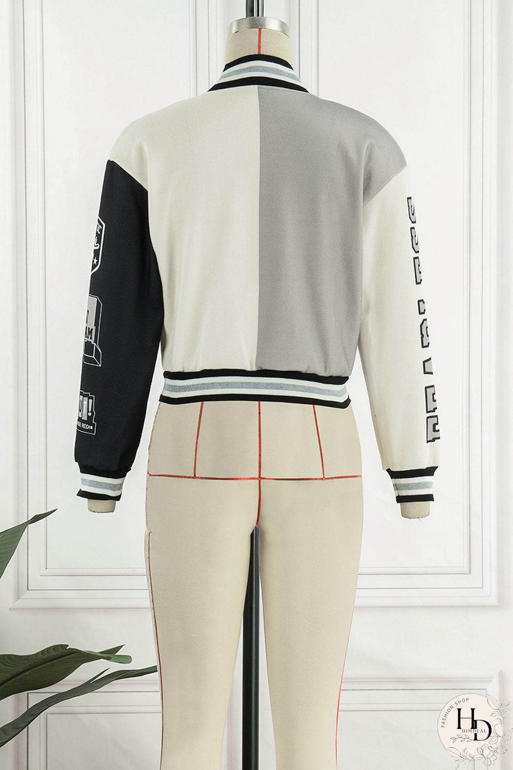 Red Casual Print Patchwork O Neck Outerwear