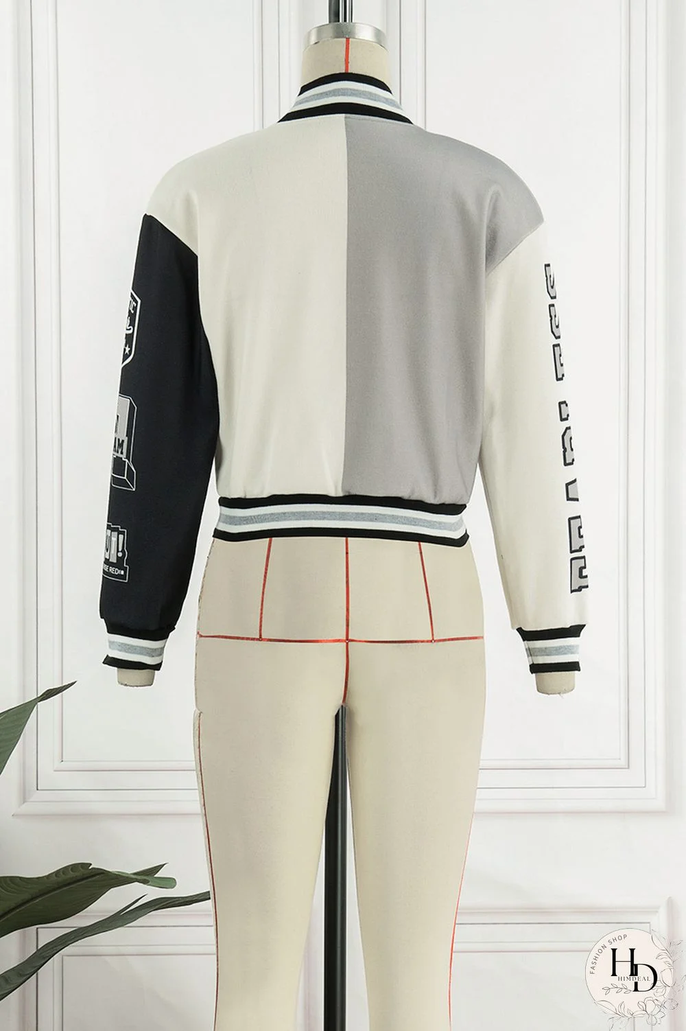 Red Casual Print Patchwork O Neck Outerwear