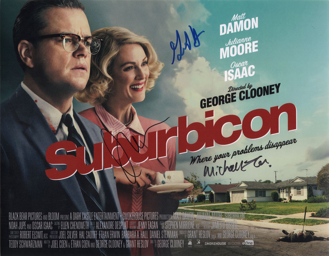 ~~ SUBURBICON Cast(x3) Authentic Hand-Signed Julianne Moore